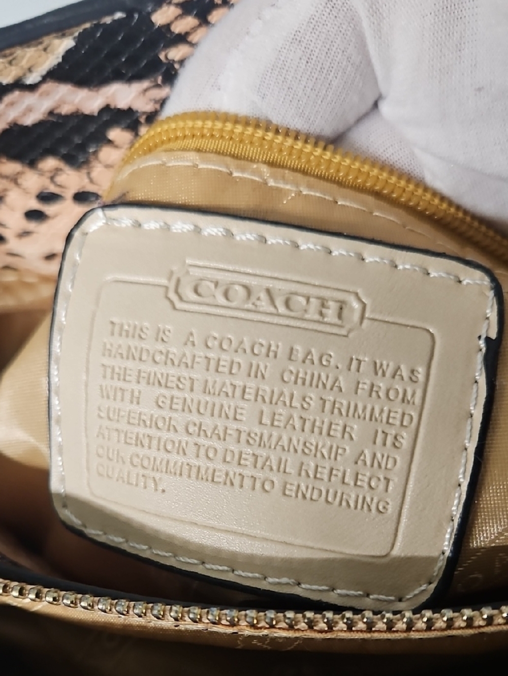 Coach Python-embossed leather Satchel - Picture 6 of 9